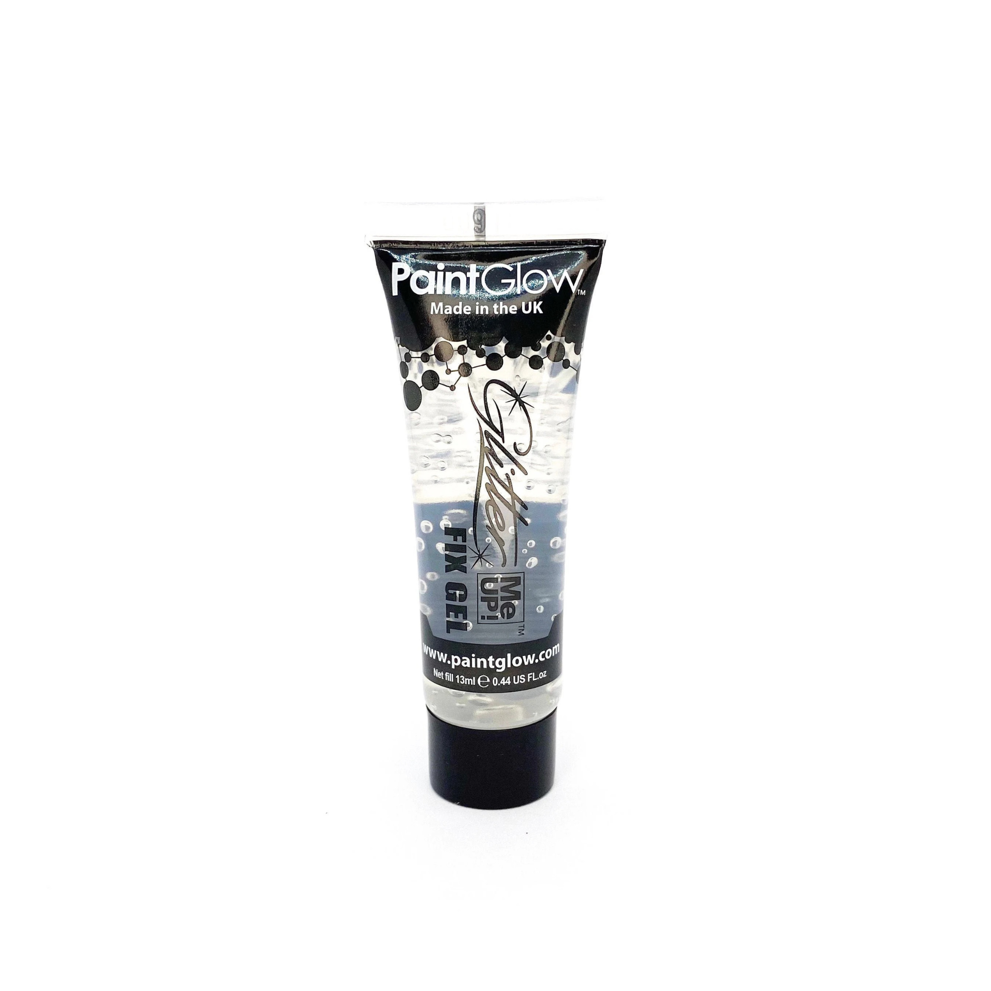 Paintglow glitter fix gel; a slightly stronger hold for applying your cosmetic glitter