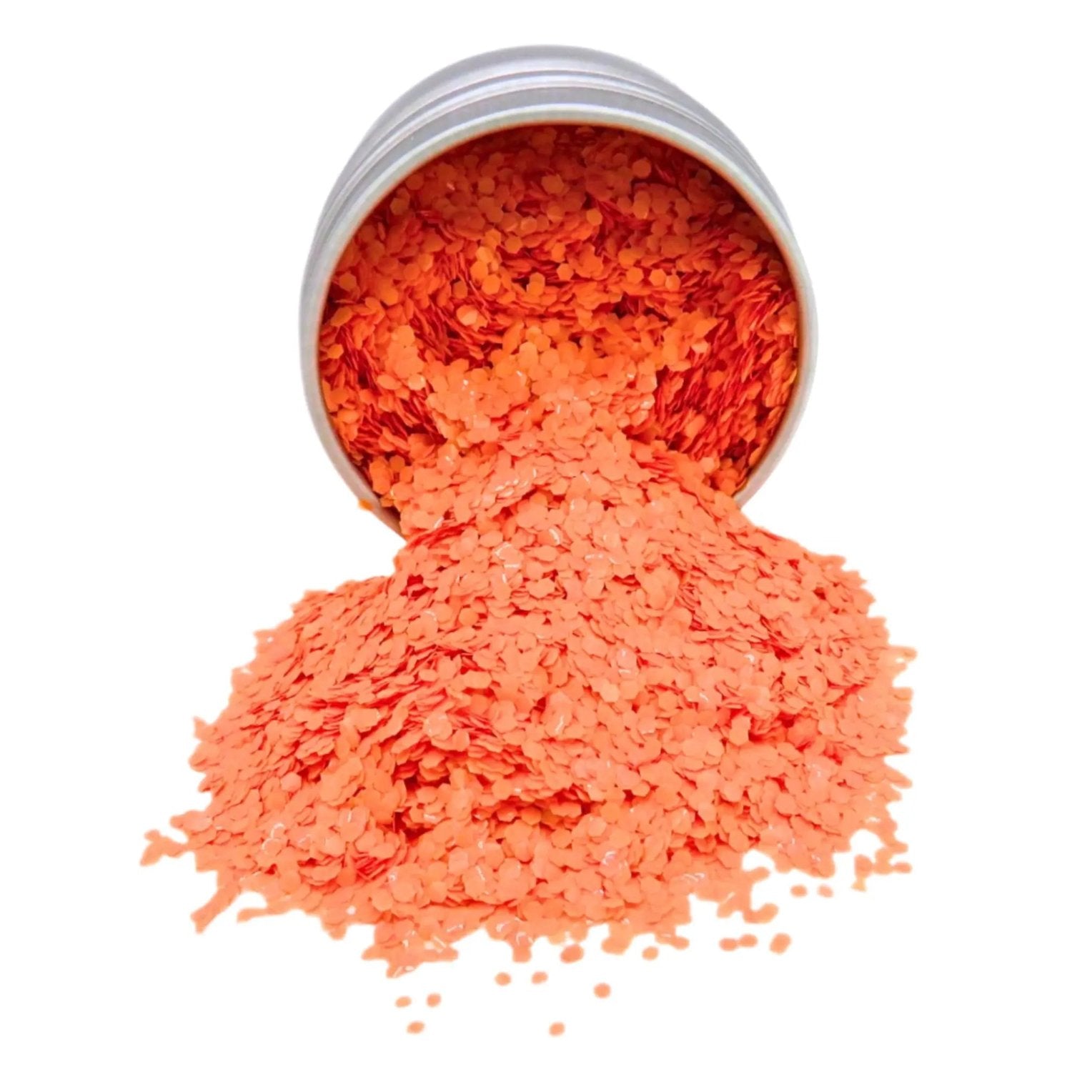 Peach orange eco friendly glitter makeup. Loose chunky peach coloured glitter