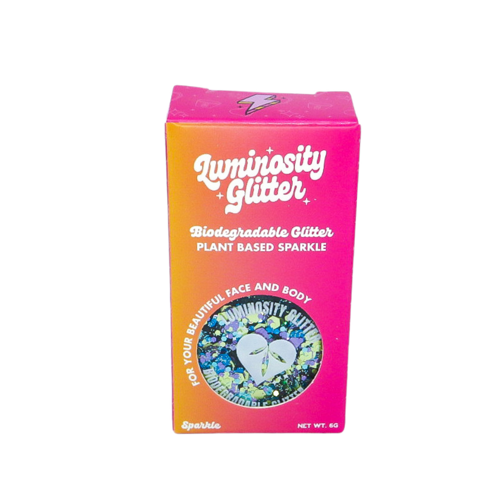 Peacock eco glitter packaging