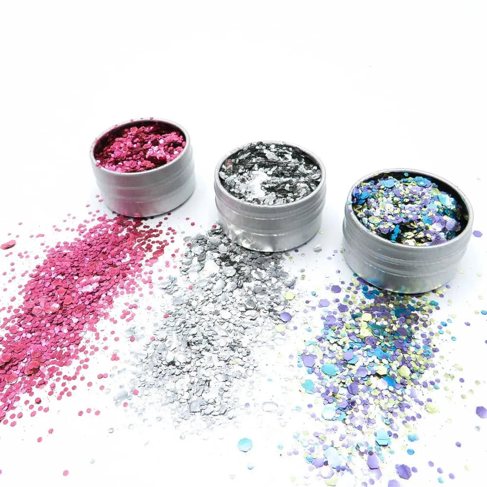 Peacock party face and body glitter set by Luminosity Glitter