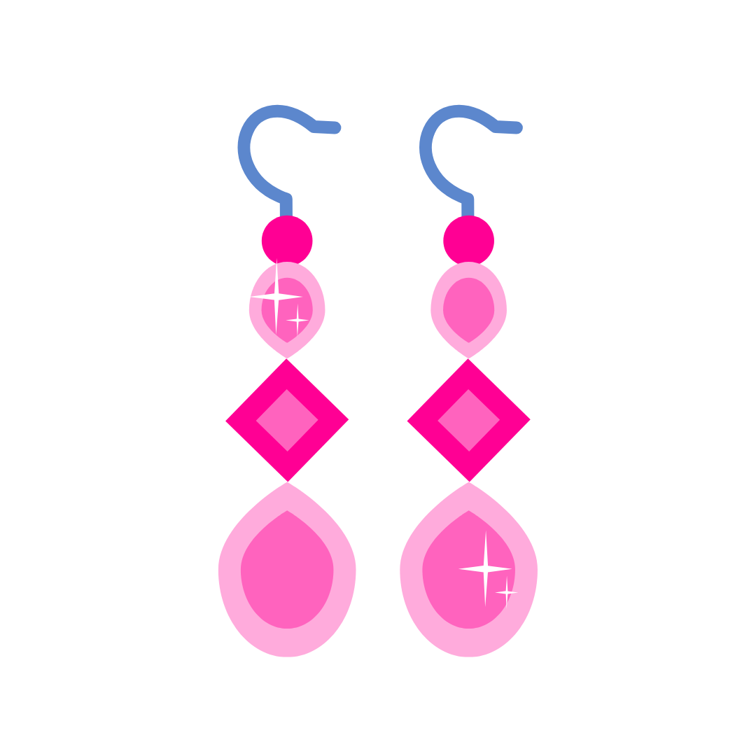 Pink earrings with sparkle