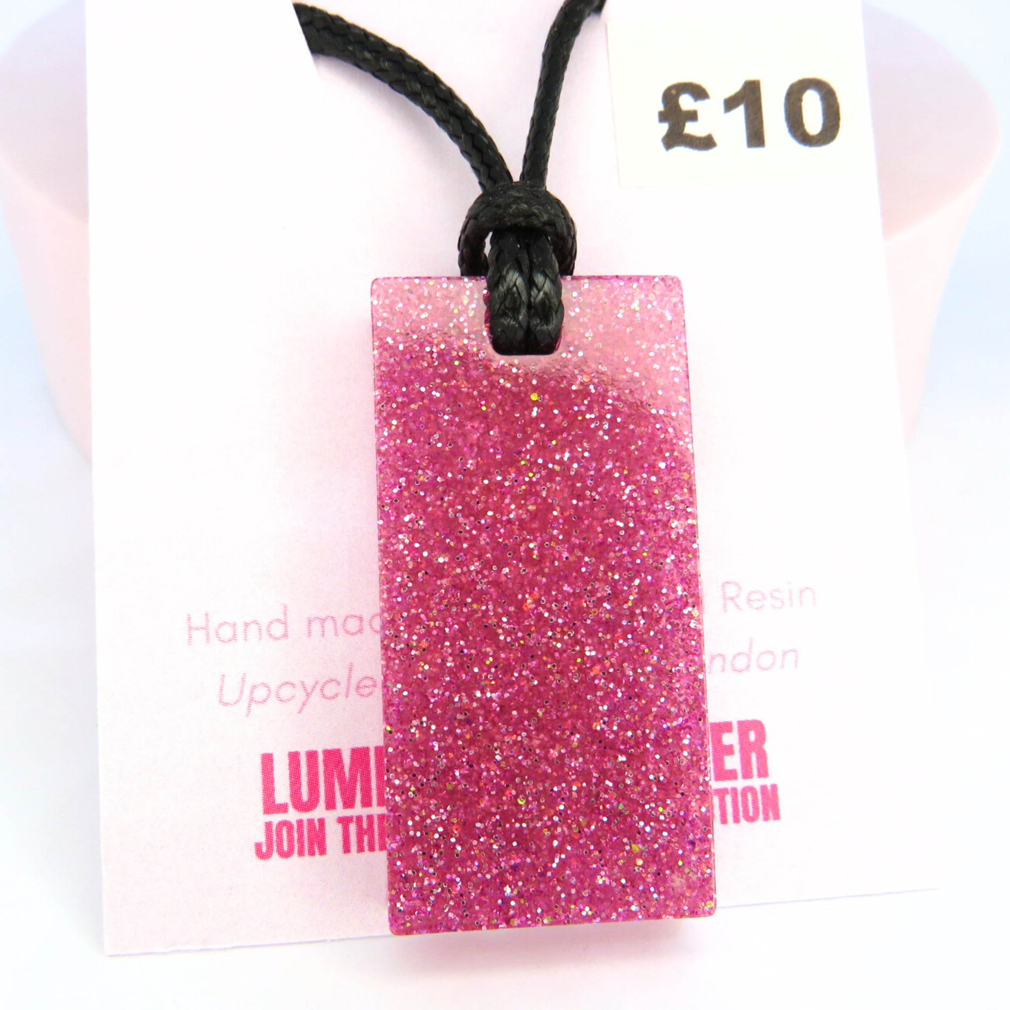 Glitter Necklace - Blush Pink