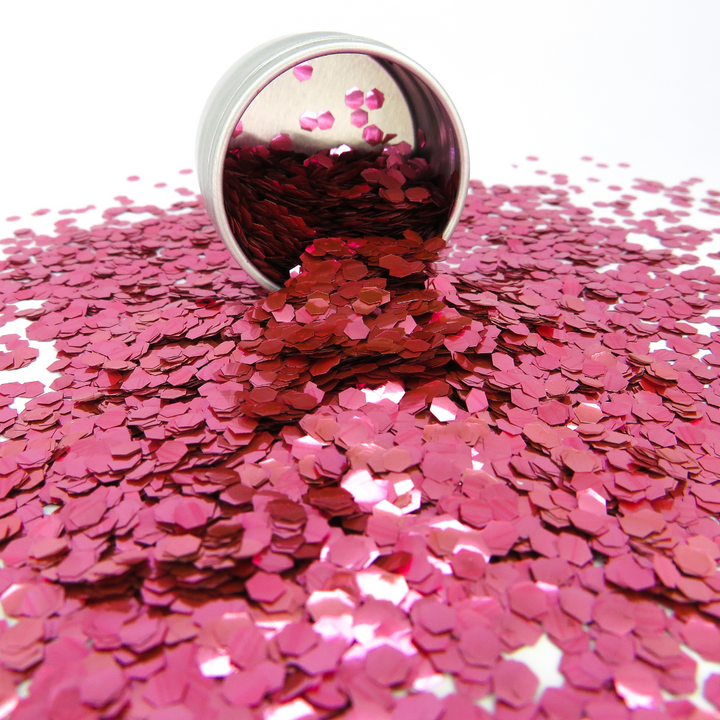 Pink super chunky biodegradable festival face and body glitter