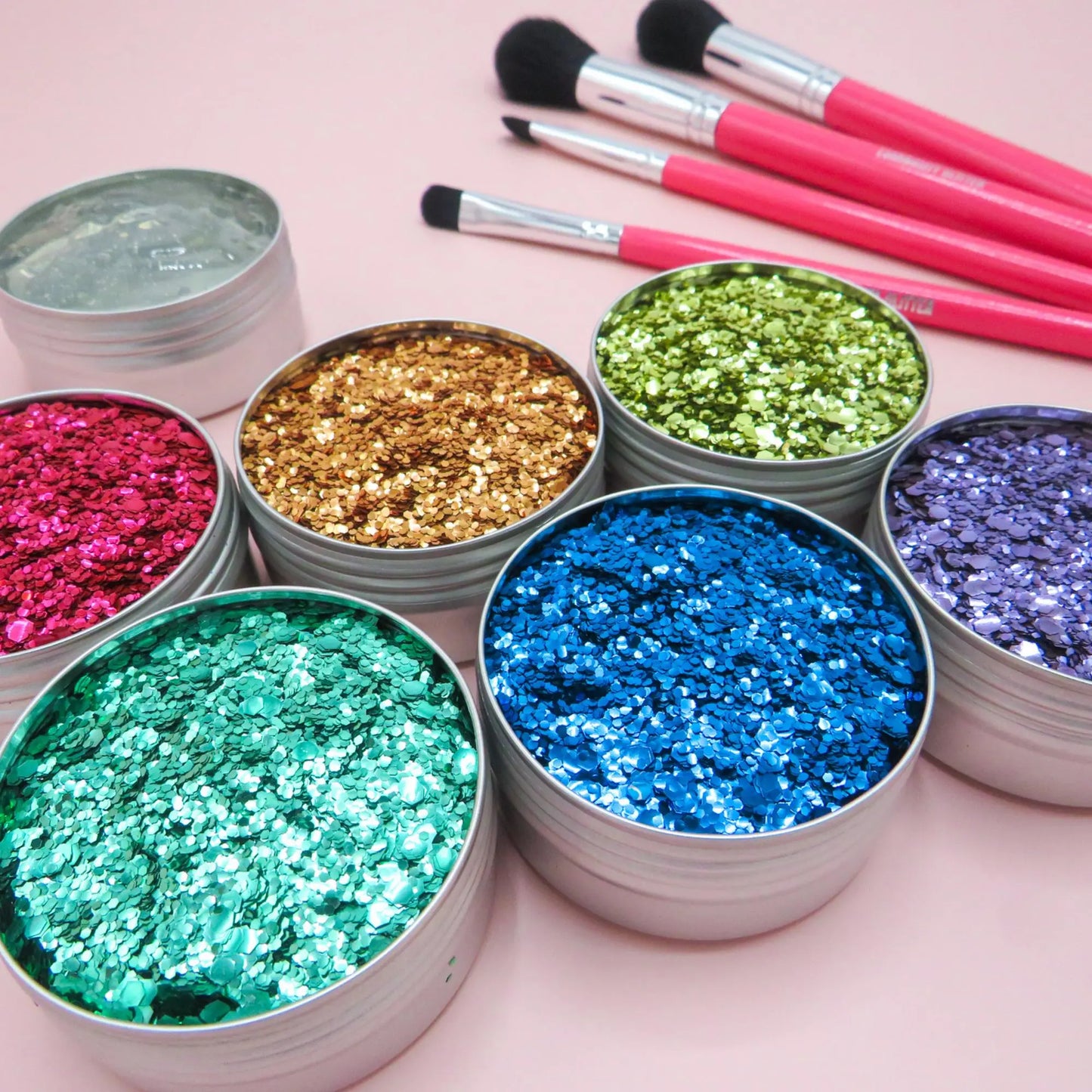 Rainbow glitter set of biodegradable glitter in Luminosity Glitter's Pride Glitter Bar