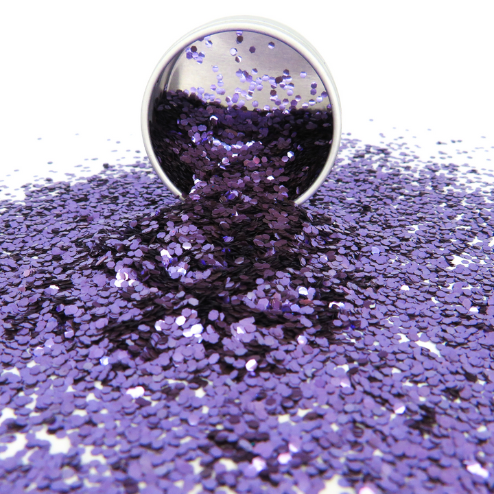 Purple chunky eco friendly biodegradable glitter. Cosmetic grade glitter