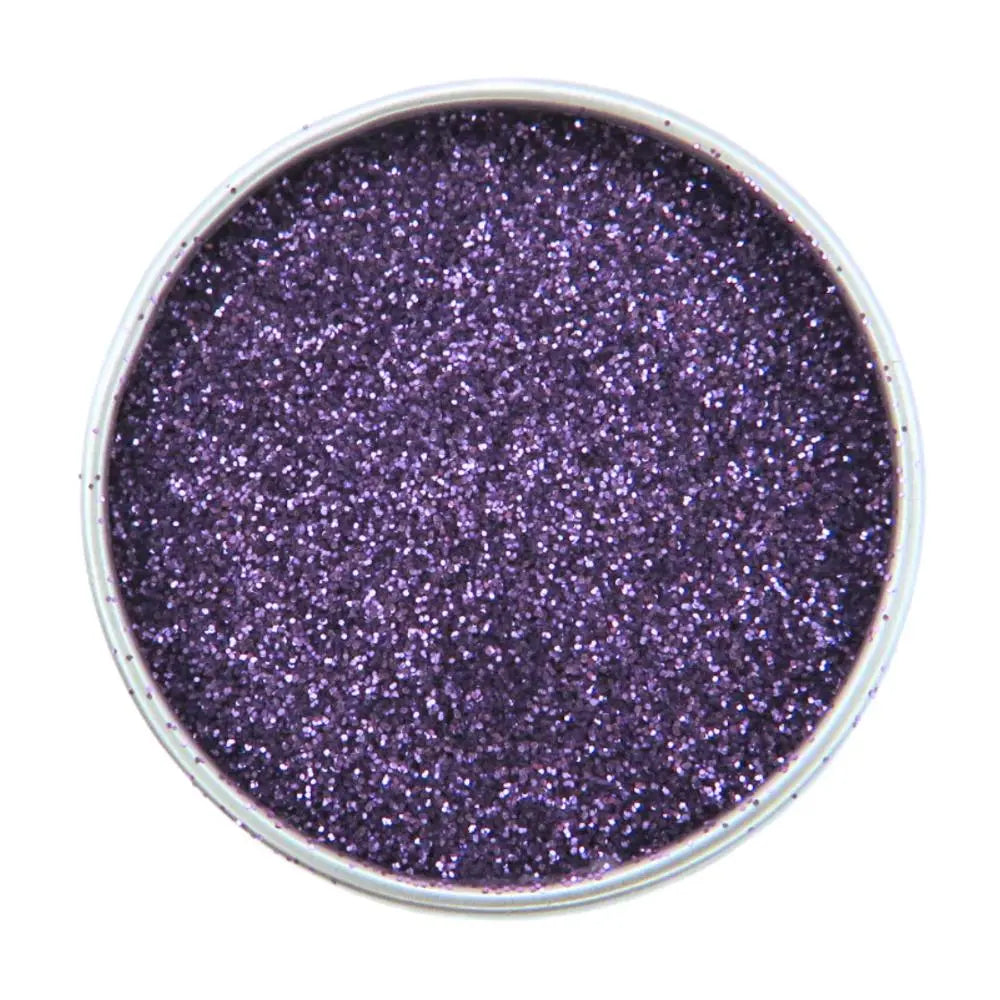 Purple fine eco friendly glitter for makeup looks and crafting.