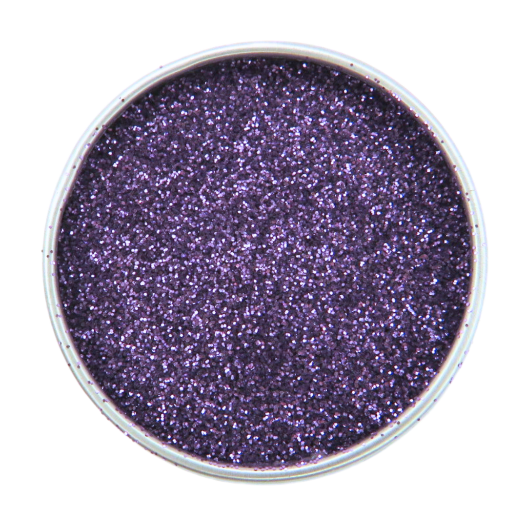 Purple fine eco friendly glitter for makeup looks and crafting.