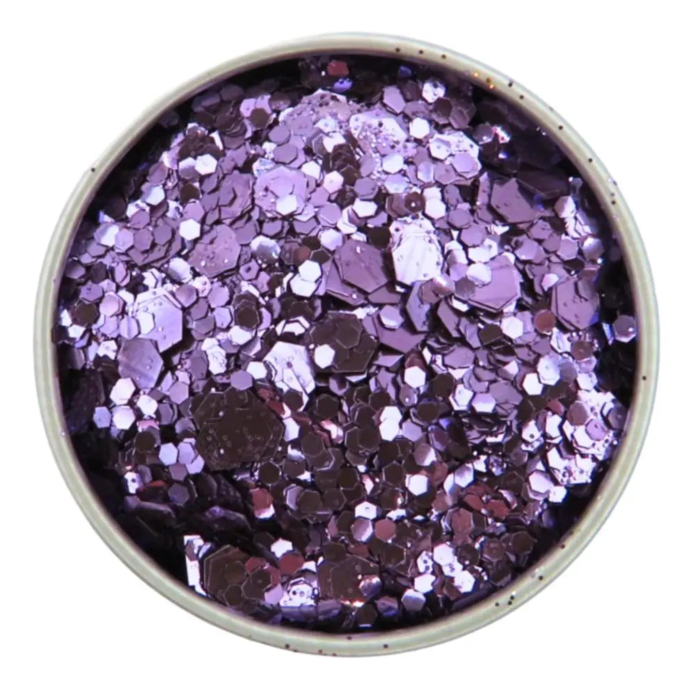 Purple blend of fine, chunky and super chunky eco friendly glitter