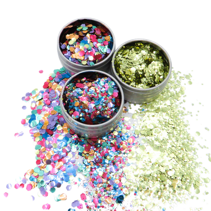 Rainbow Burst eco glitter set of pride face and body glitter