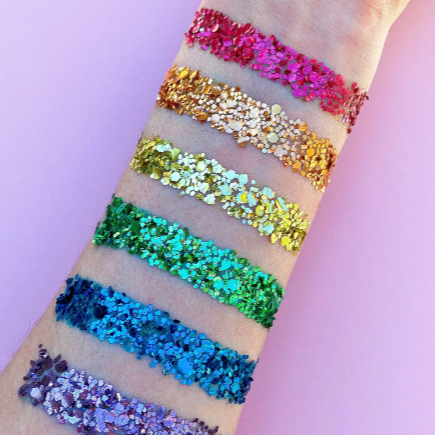 Rainbow set of eco friendly glitter for Pride