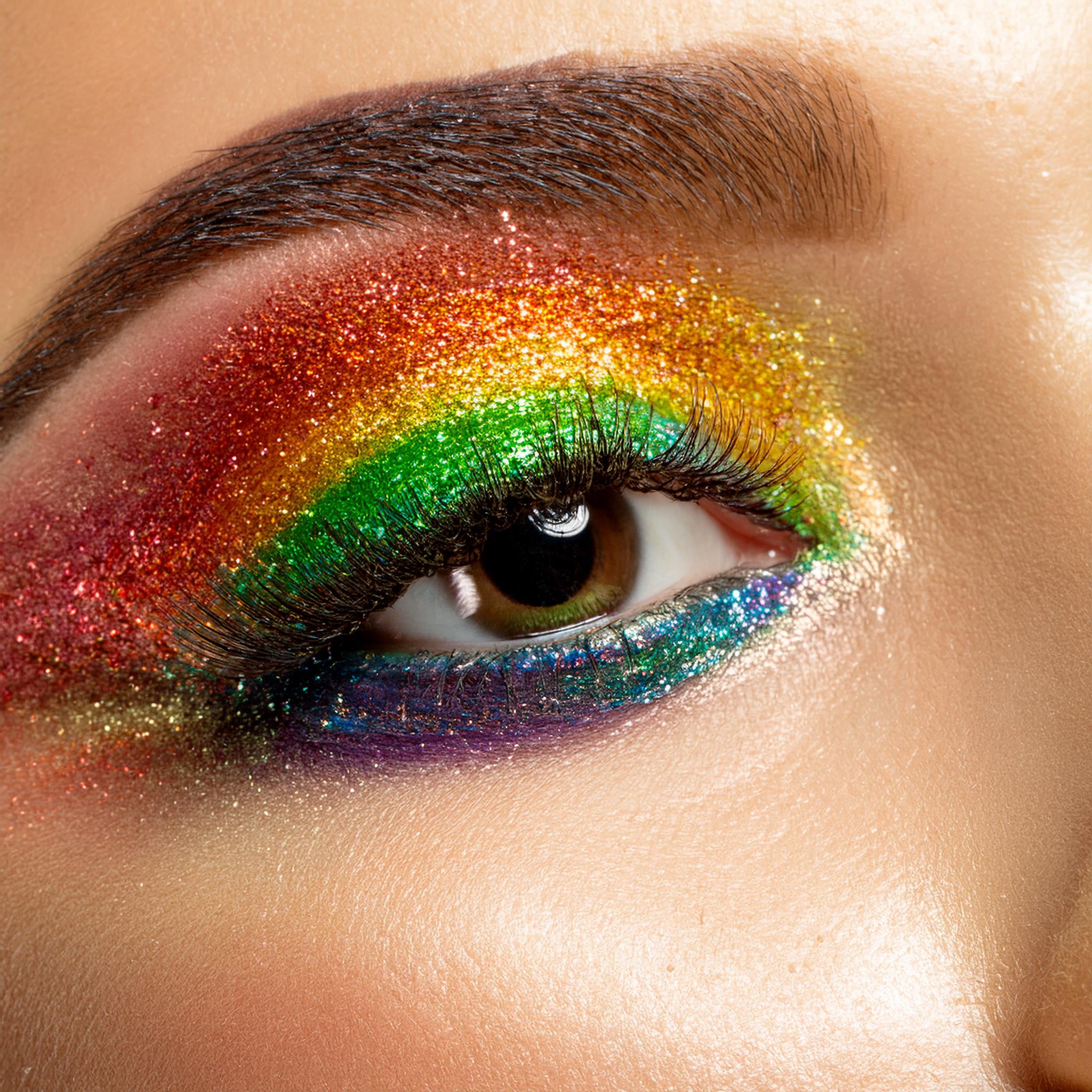 Rainbow Glitter eyeshadow look