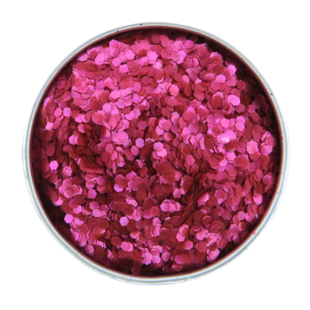 Raspberry chunky bioglitter pure in a vivid pink shade.