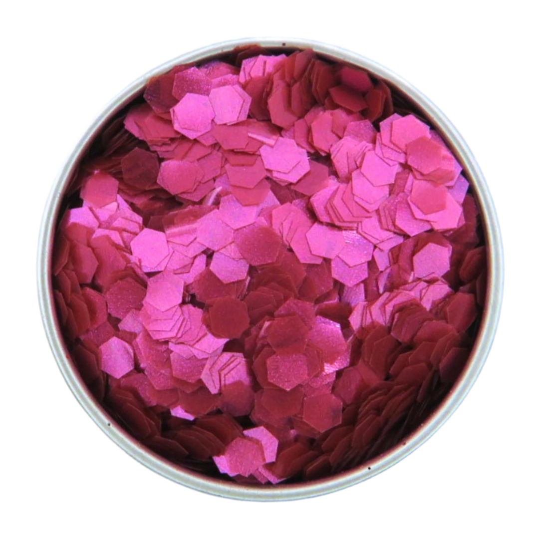 Raspberry super chunky eco glitter in a vivid fuchsia shade.