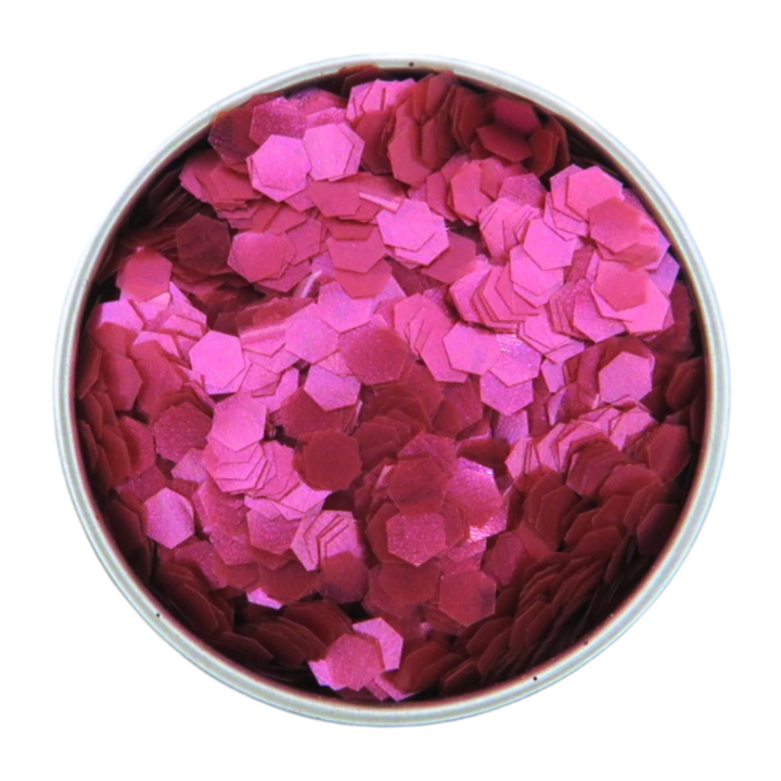 Raspberry super chunky eco glitter in a vivid fuchsia shade.