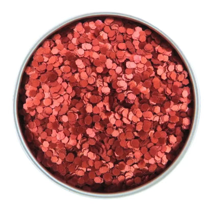 Pearl red eco friendly glitter in a chunky size