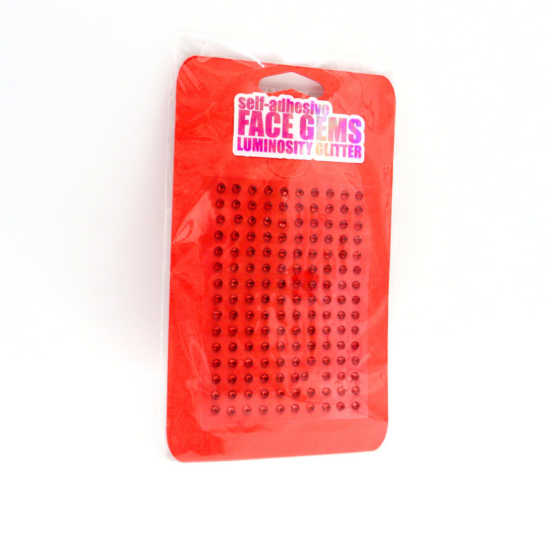 Red diamante face gems that are self adhesive.