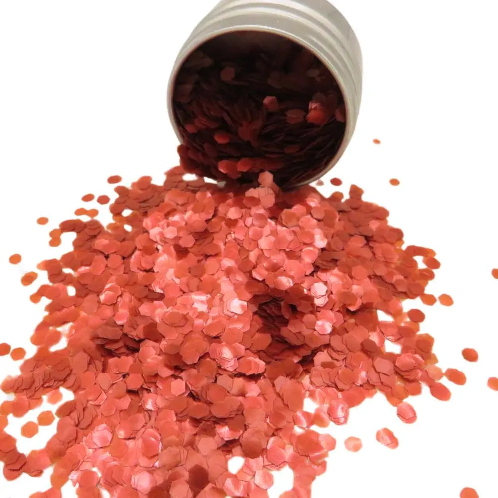 Red super chunky bioglitter in an aluminium 6 gram pot