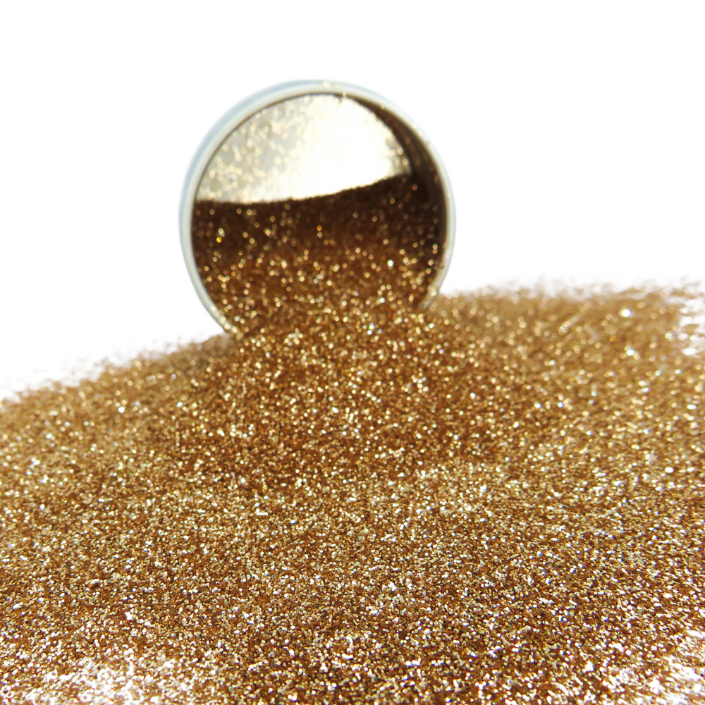 Rose gold fine eco friendly glitter for festivals, parties and makeup looks.