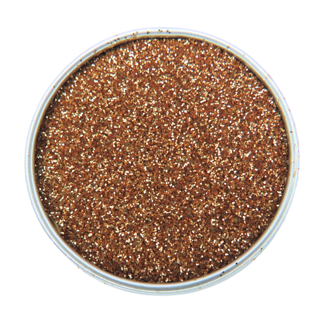 Rose gold fine eco friendly glitter for warm or festive glitter makeup look.