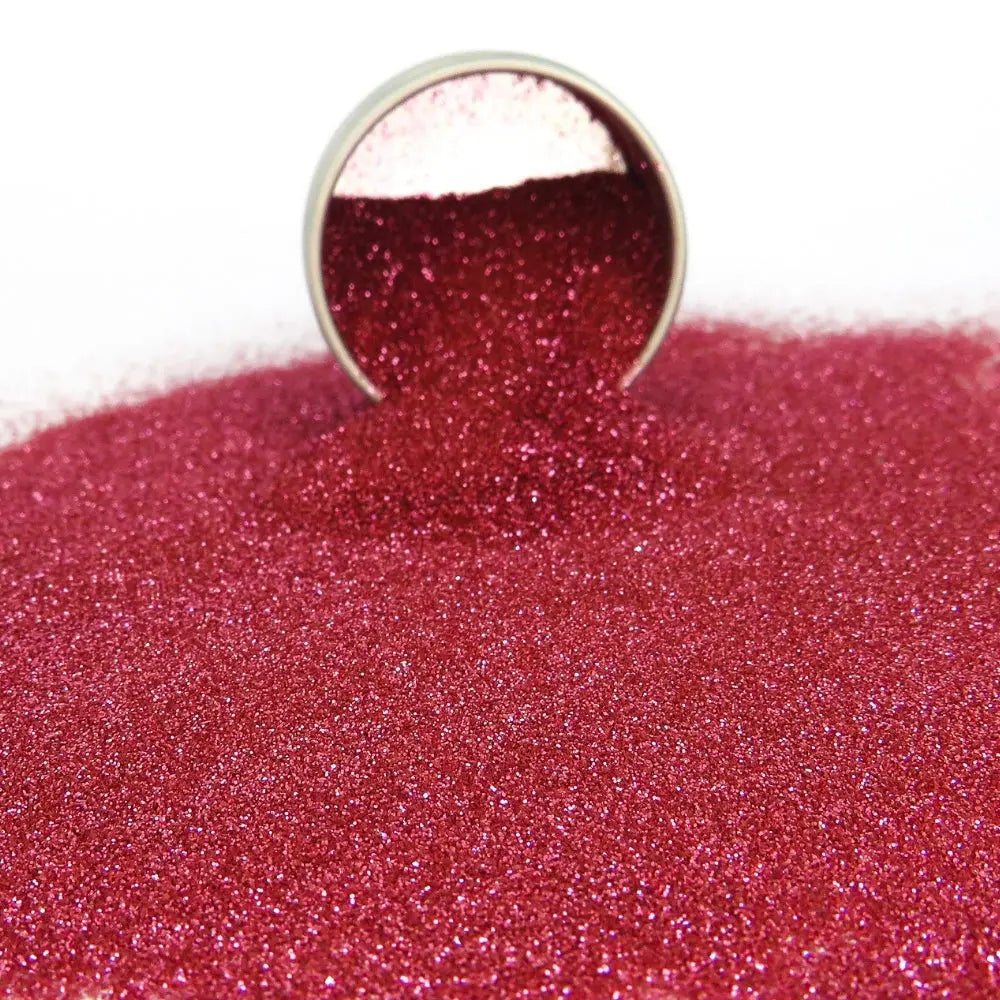 Fine loose pink eco friendly glitter made from plants.