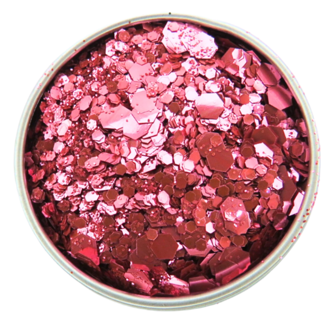 Rose pink eco friendly glitter blend.