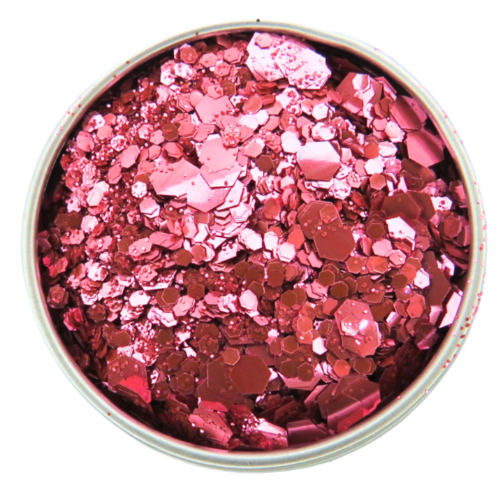 Rose pink eco friendly glitter blend.