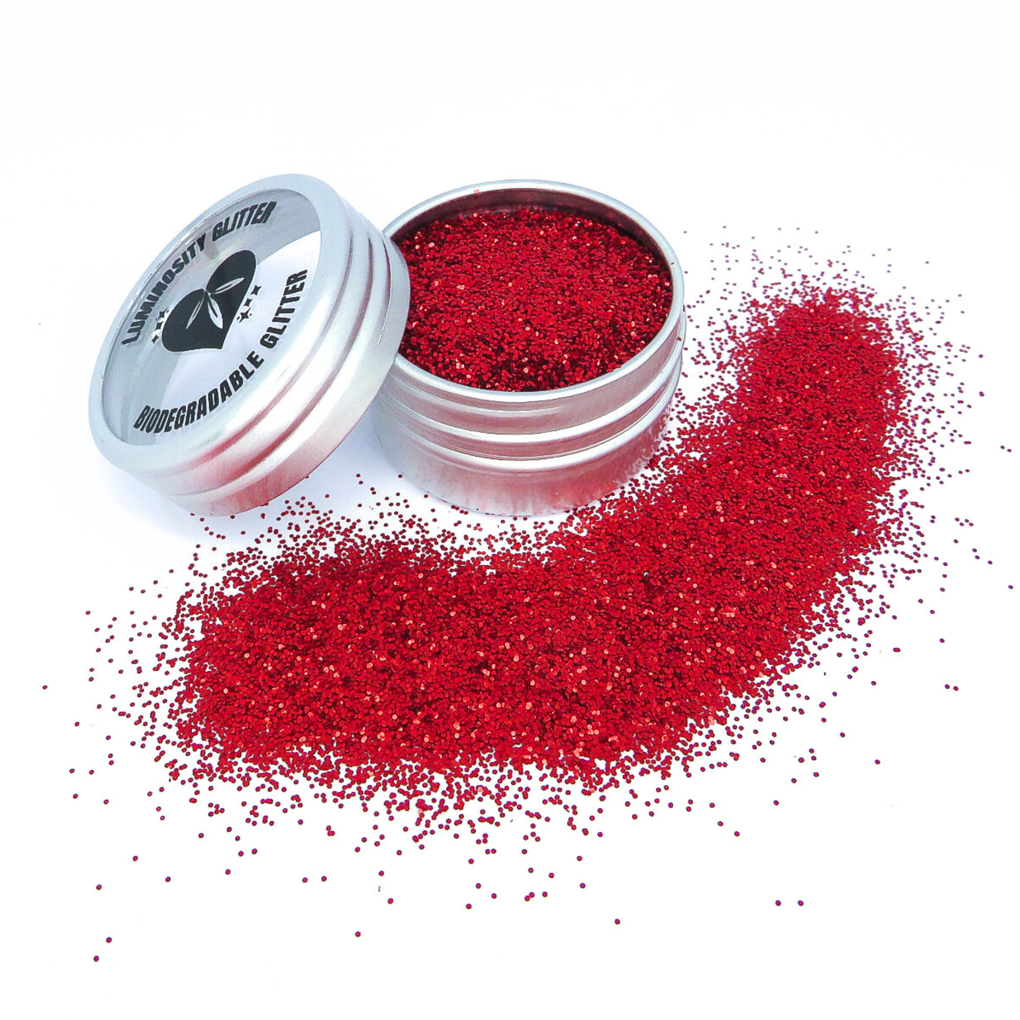 A bold shade of Ruby red biodegradable glitter