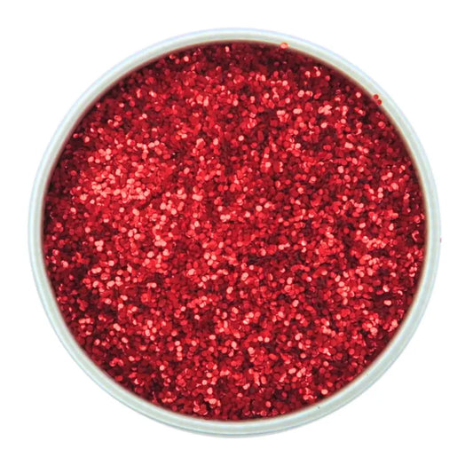 Ruby Red eco glitter for Halloween and Christmas makeup looks in a standard size.