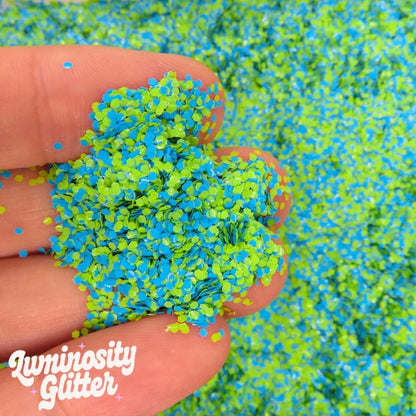 Sea Turtle blend of blue and green eco glitter in chunky size for your face and body