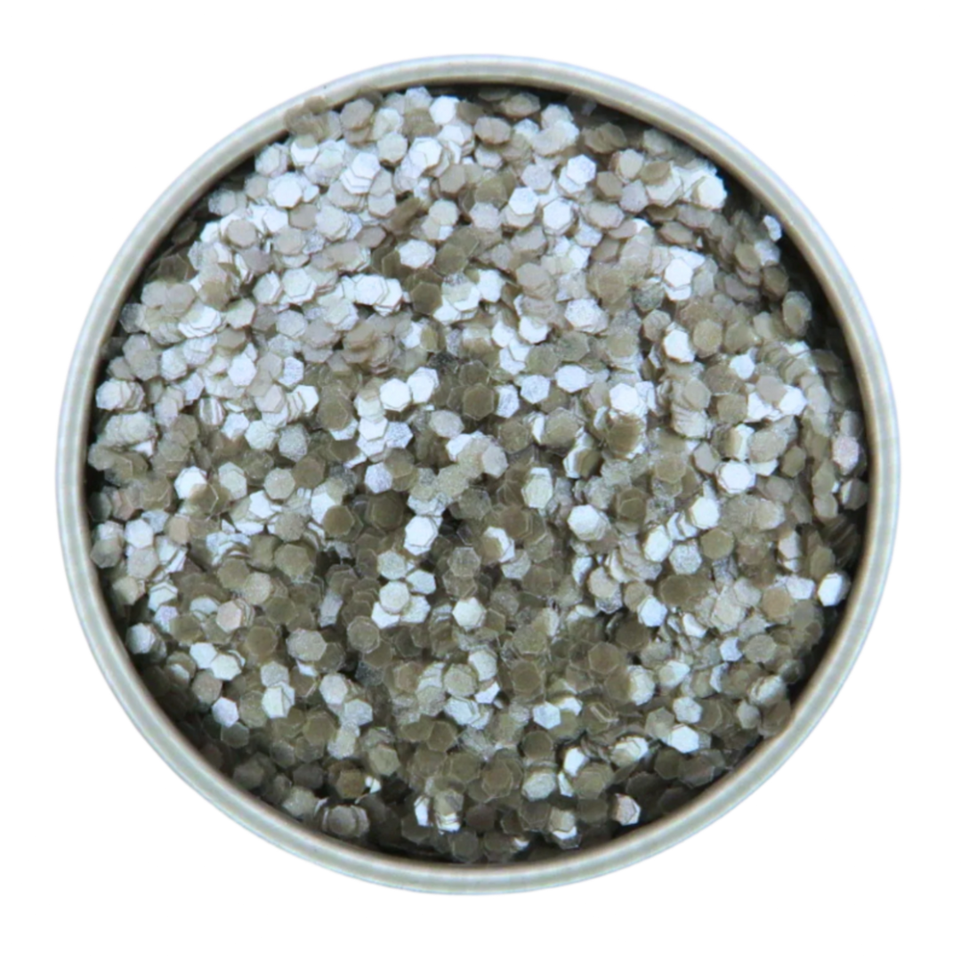 Silver chunky pearlescent eco friendly cosmetic grade glitter