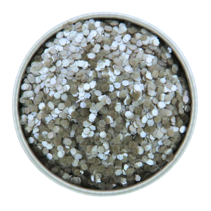 Silver chunky pearlescent eco friendly cosmetic grade glitter