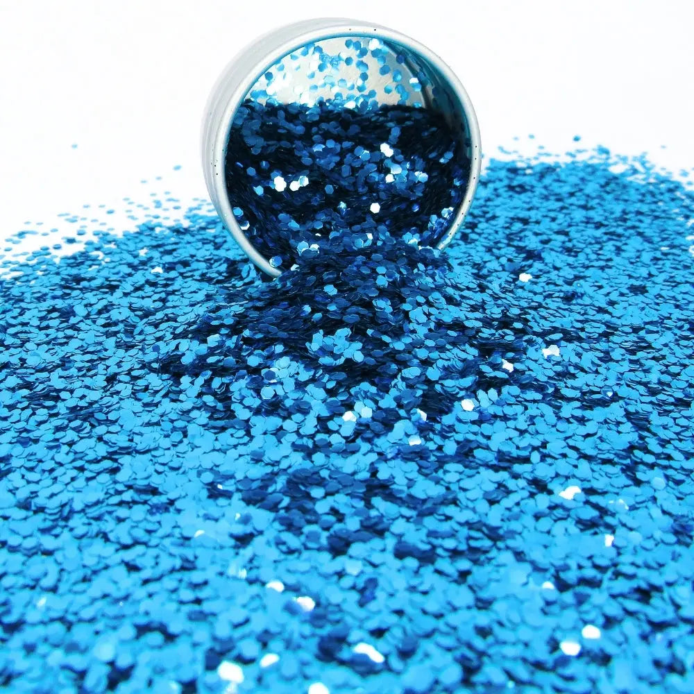 Sky blue chunky eco glitter makeup