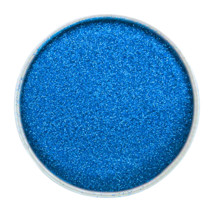 Sky blue ultra fine eco glitter in a 6 gram aluminium pot.