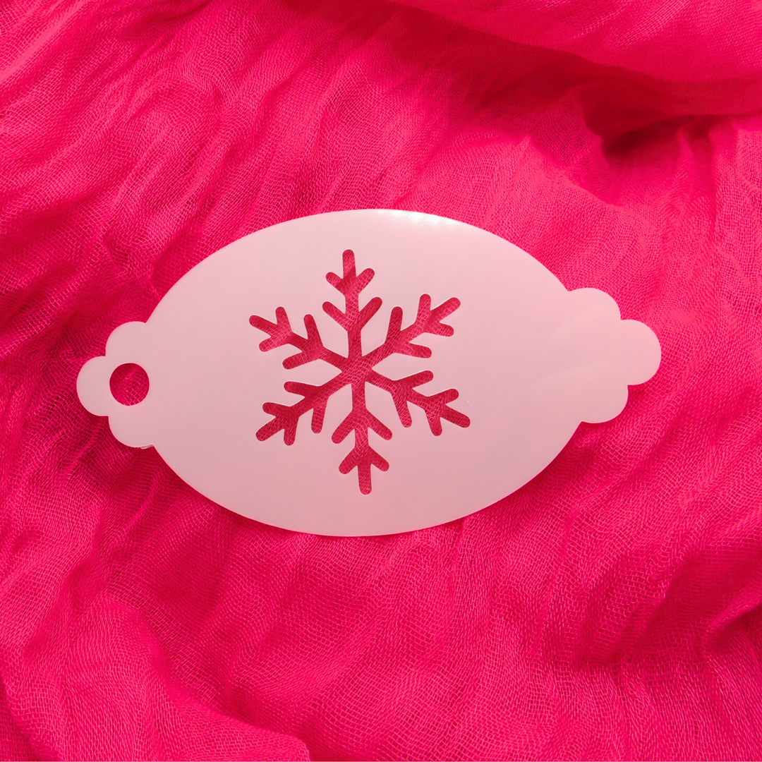 Snowflake face painting and festive craft stencil