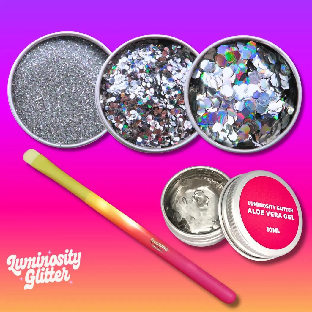 Starstruck biodegradable glitter trio set of holographic glitter.