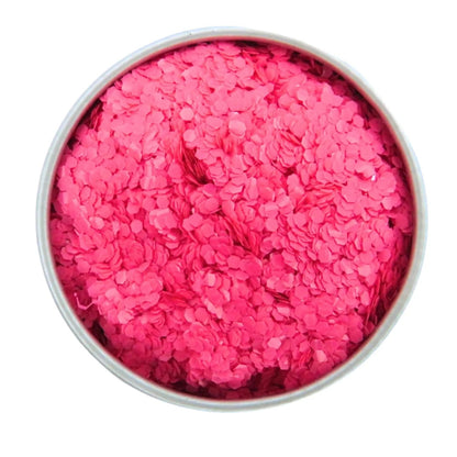 Strawberry hot pink opaque biodegradable cosmetic glitter. Vegan friendly loose glitter