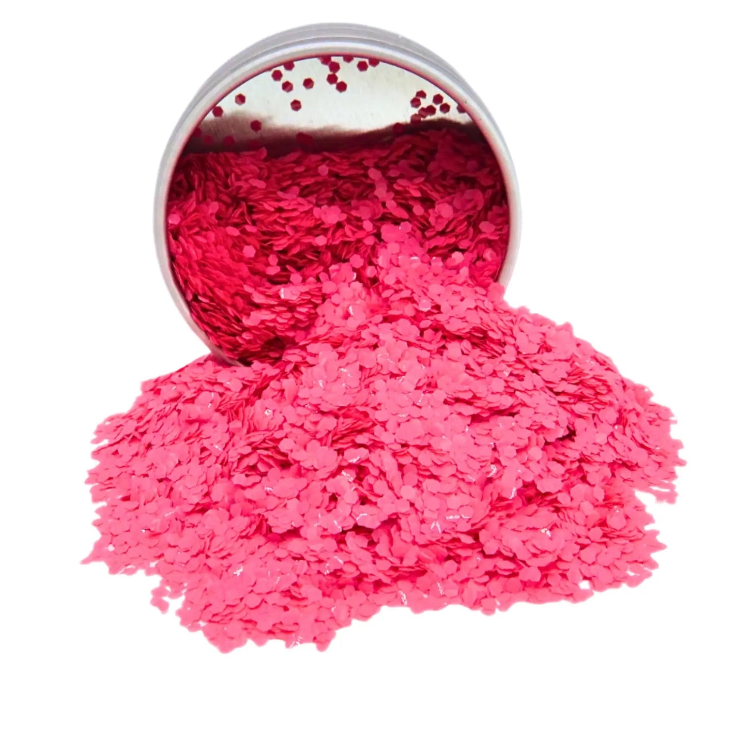 Hot pink chunky eco glitter in a 6 gram pot