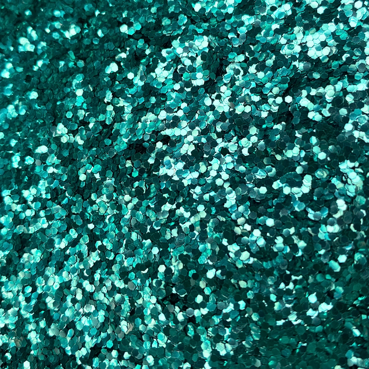 Turquoise chunky Bioglitter Sparkle close up