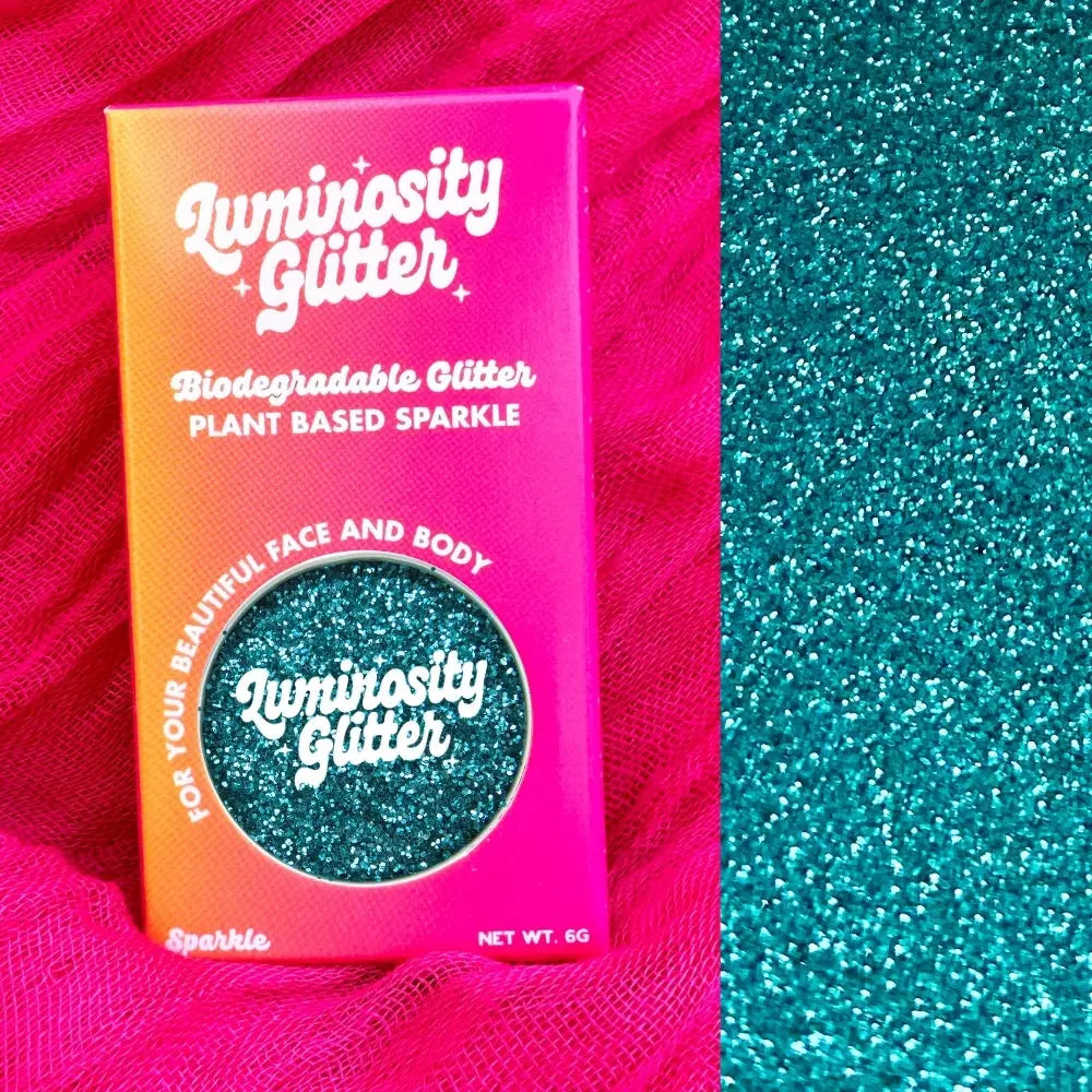 Turquoise medium loose vegan eco glitter.