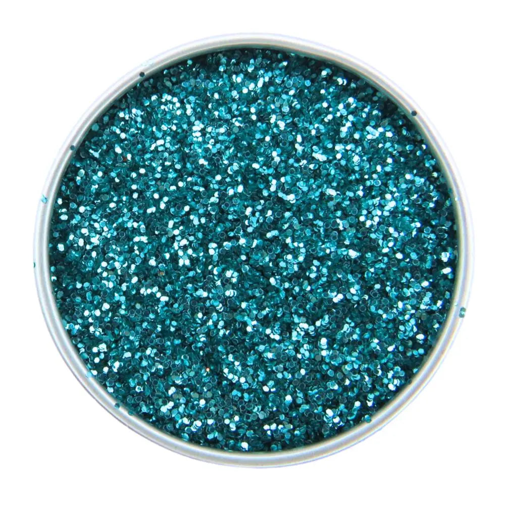 Turquoise medium eco friendly cosmetic grade loose glitter.