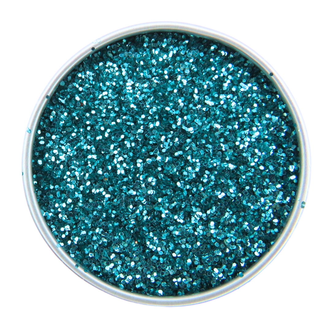 Turquoise medium eco friendly cosmetic grade loose glitter.