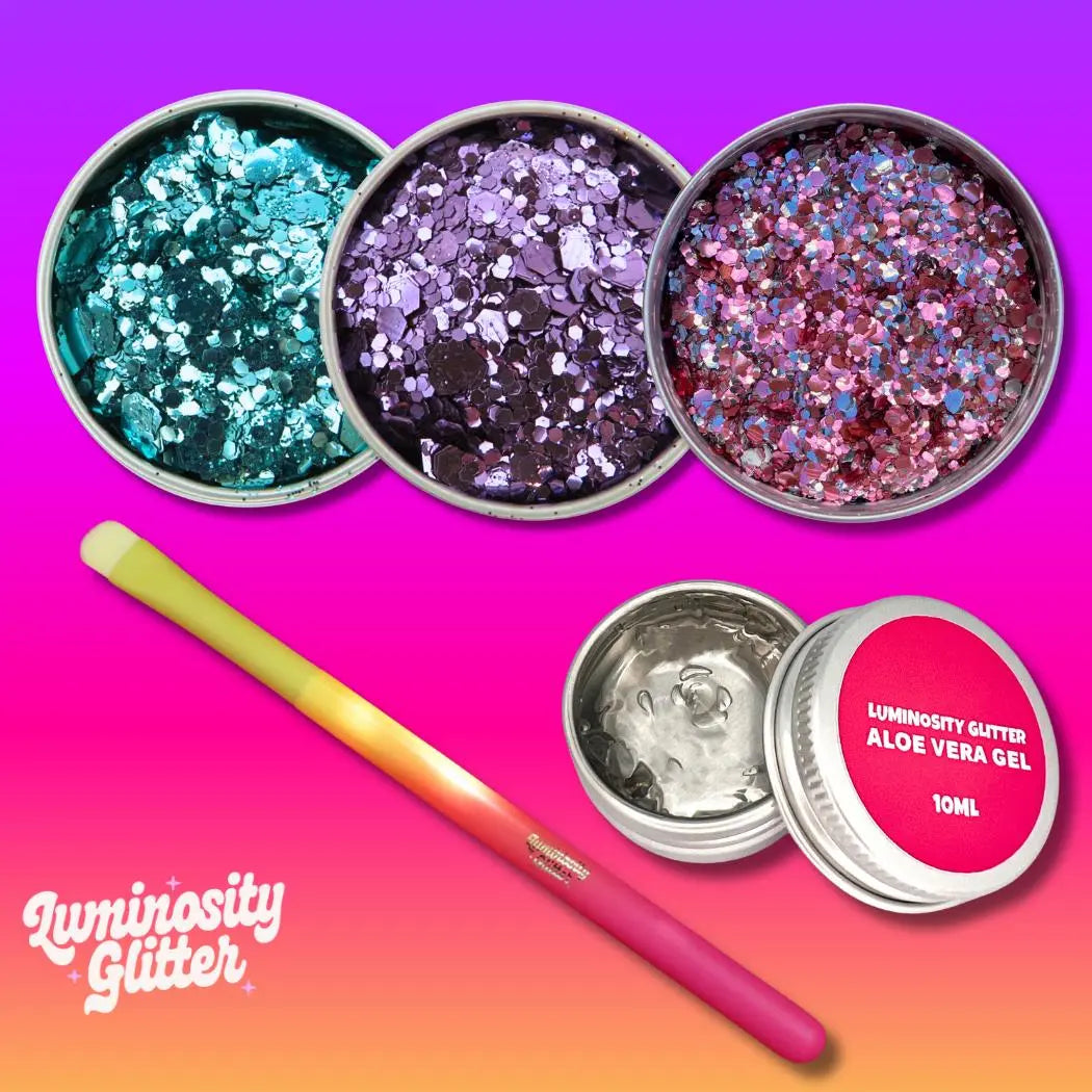 unicorn dreams biodegradable glitter trio set