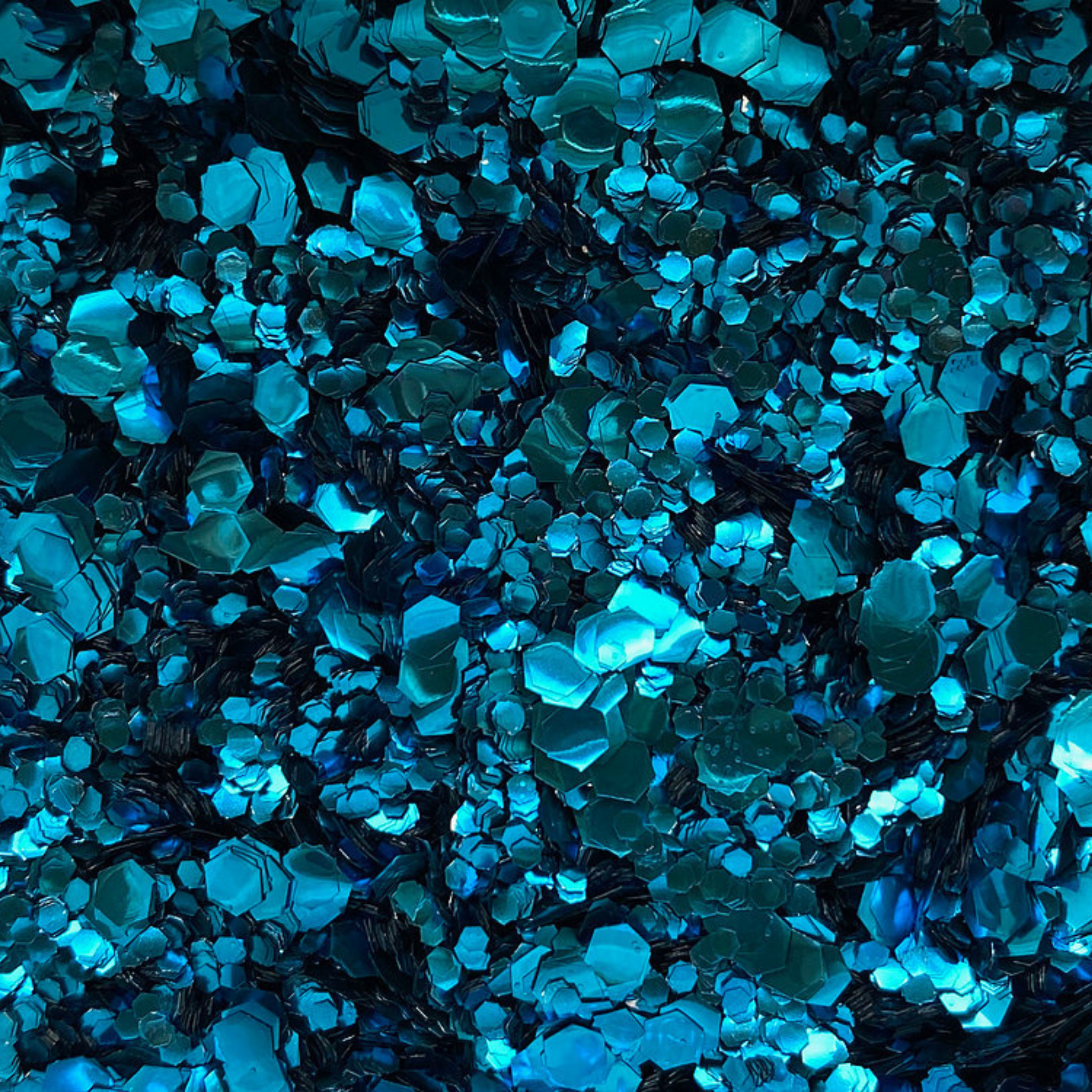 Blue blend of biodegradable glitter