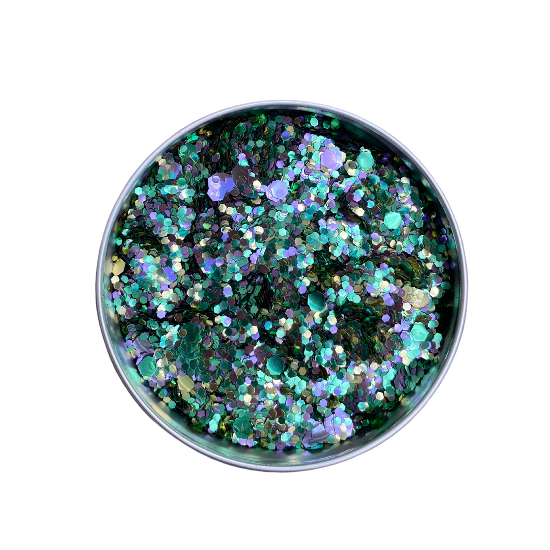 Dragonfly eco glitter blend of green, gold and purple biodegradable glitter