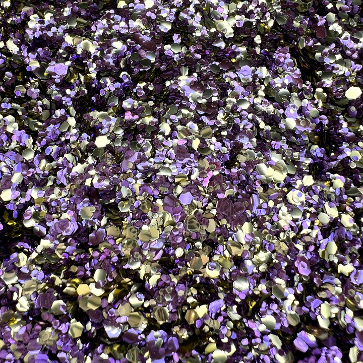 Purple and gold mix of eco friendly glitters