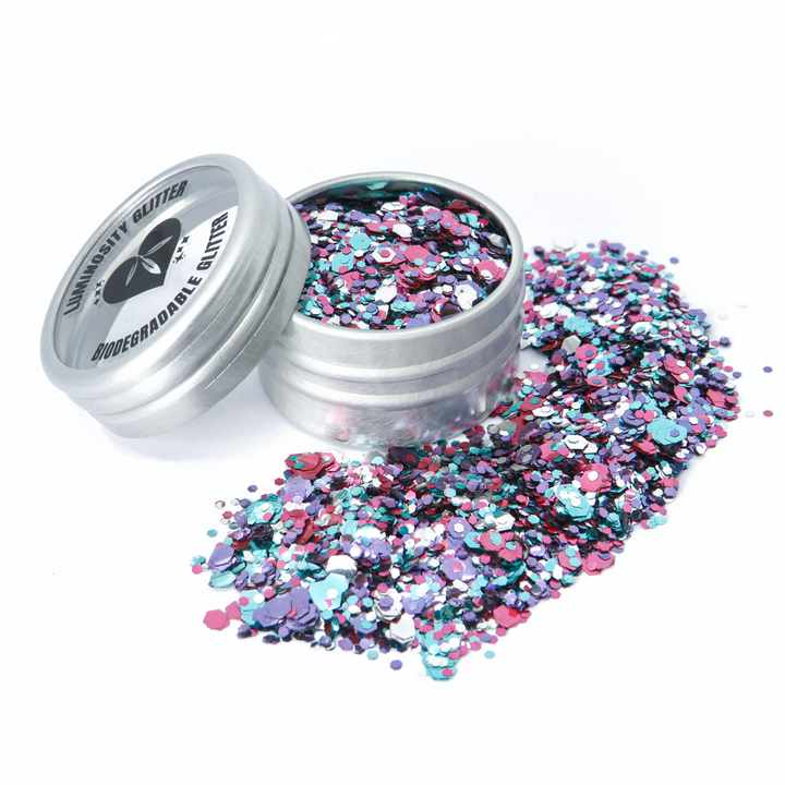 Lyra blend of biodegradable cosmetic glitter by Luminosity Glitter London