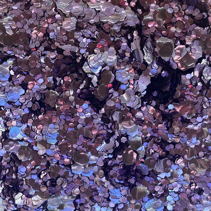 Purple rain mix of fine, chunky and ultra chunky biodegradable glitter by Luminosity Glitter