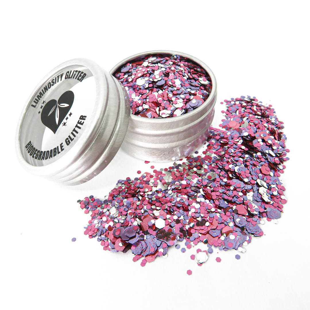 Sweetheart bioglitter mix of pink, purple and silver glitter