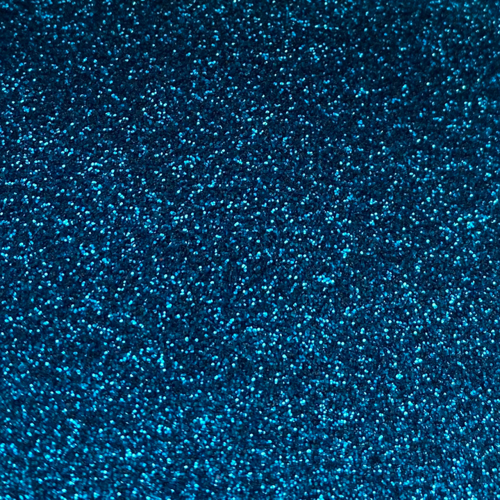 Close up of Luminosity Glitter's blue fine eco glitter