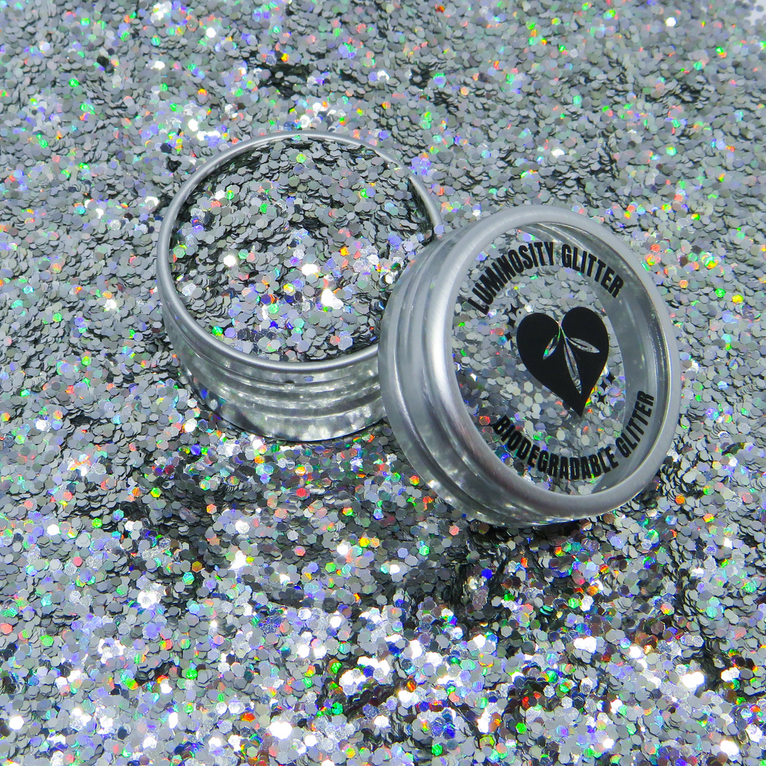 Chunky holographic biodegradable glitter by Bioglitter. Luminosity Glitter are a licensed reseller.